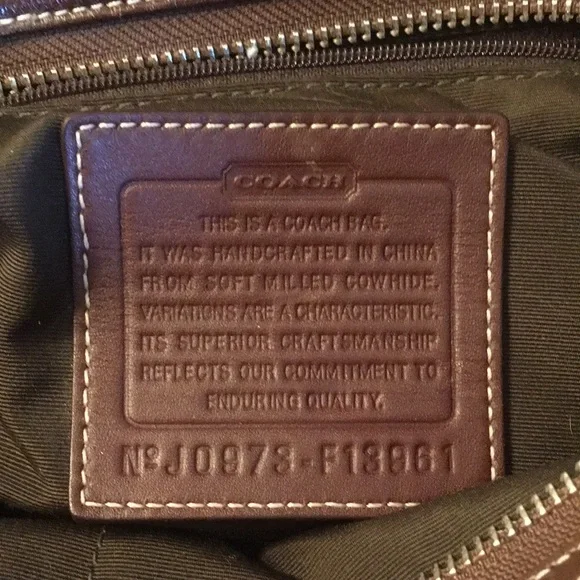 Coach Hamptons Pebble Leather White Brown Satchel - Picture 12 of 13